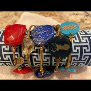 Set of 5 Bourbon and Bowties bracelets